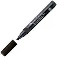 Faber-Castell: Permanenter Marker schwarzer Alkohol-Filzstift mit abgeschrägter Spitze
