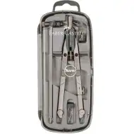 Faber-Castell: Präzisions-Zirkelset – 4-teilig, mit Schnellverstellung, in Silber