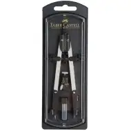 Faber-Castell: Schnellverstellbarer Zirkel-Set – 3-teilig, silberfarben mit Universaladapter