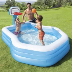 Familienpool mit Basketballkorb 257x188x130cm Bild 2