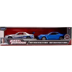 Fast & Furious: Doppelpack – Brian Nissan Skyline GT-R R34, 2-teiliges Auto-Modell-Set, Maßstab 1:32 – Jada Toys