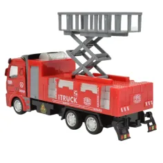 Feuerwehr: Schwungradbetriebenes Hubarbeitsbühnen-Feuerwehrfahrzeug 19cm Bild 2