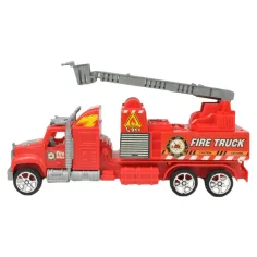 Feuerwehrwagen: Schwungrad-Feuerwehr-LKW in zwei Varianten 26cm Bild 8