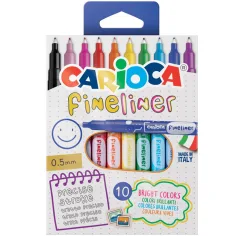 Fineliner 10er-Set mit 0,5 mm Nadelspitze - Carioca