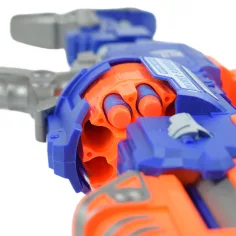 Flames Storm: Elektrischer riesiger Schaumstoffblaster mit Licht, Drehtrommel und Munition 73cm Bild 7