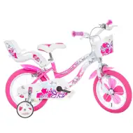 Flappy 16” Kinderfahrrad mit Korb und Puppensitz in Rosa-Weiß – Dino Bikes Fahrrad