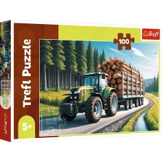 Forsttraktor, 100-teiliges Puzzle – Trefl