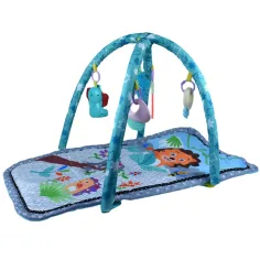 Fröhliche Tier-Babymatte mit Beißring und Musik 77x43cm Bild 2
