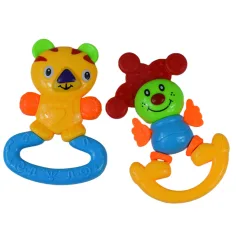 Fröhlicher Clown Baby Rassel und Beißring 2er-Set Bild 3