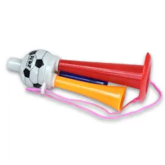Fußball-Halskette mit Trompete und dreifachem Hupen, 13 cm Bild 2