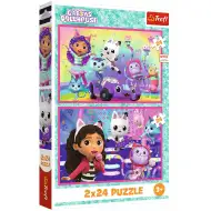 Gabis Puppenhaus Spiel mit Gabi 2x24-teilige Puzzle - Trefl