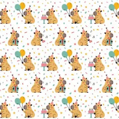 Geburtstags-Geschenkpapier mit Capybara-Motiv 100 × 70 cm