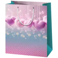 Gehäkelte Herzen mittelgroße Geschenktasche 18x10x23cm