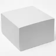 Geklebter Notizblock in Weiß, 500 Blatt, 8,5x8,5x4 cm