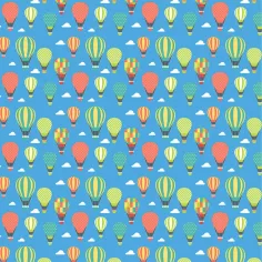 Geschenkpapier mit Heißluftballon‑Motiv 100 x 70 cm
