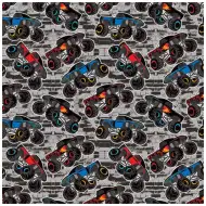 Geschenkpapier mit Monstertruck-Motiv, 100x70 cm