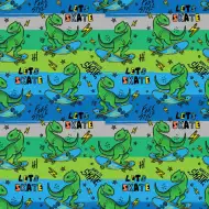 Geschenkpapier mit Skateboard-T-Rex-Muster 100x70cm