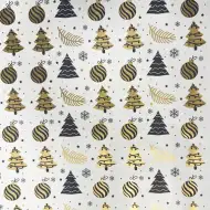 Geschenkpapier mit goldenen Zierkugeln, 200x70 cm