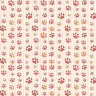 Geschenkpapier mit pastellrosa Pfotenabdrücken, 100x70 cm