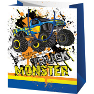 Geschenktasche in normaler Größe mit Monster‑Truck‑Motiv 11 x 6 x 14 cm