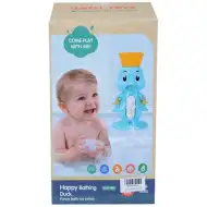 Glückliche Ente blaues Badespielzeug