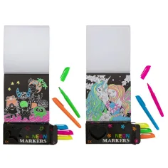 Grafix Neon Malset mit 40 Blättern und 5 Filzstiften Bild 2