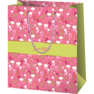 Große rosa Geschenktasche mit der Aufschrift „Szeretettel“ 26 x 13 x 33 cm
