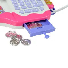 Happy Shopping: Weiß-rosa Registrierkasse mit Sound und Zubehör 20x12cm Bild 2