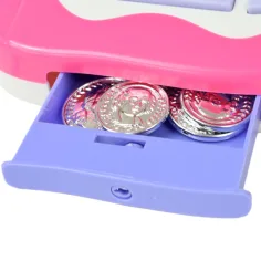 Happy Shopping: Weiß-rosa Registrierkasse mit Sound und Zubehör 20x12cm Bild 3