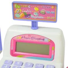 Happy Shopping: Weiß-rosa Registrierkasse mit Sound und Zubehör 20x12cm Bild 6