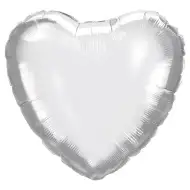 Herzförmiger Folienballon – silber, 46 cm