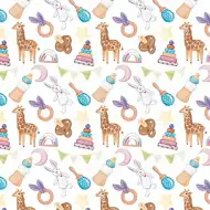 Herzlich willkommen! Unisex Geschenkpapier mit Baby-Motiv, 100x70 cm