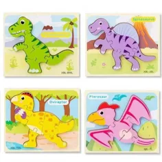 Holzpuzzle mit Dinosaurierformen in verschiedenen Varianten Bild 2