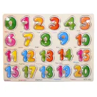 Holzpuzzle mit Zahlen von 0 bis 20