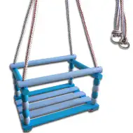 Holzschaukel in Blau