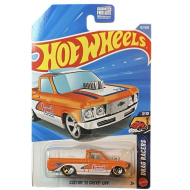 Hot Wheels: Custom 72 Chevy Luv orange-weißes Modellauto im Maßstab 1:64 – Mattel
