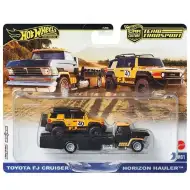 Hot Wheels: Horizon Hauler Premium Autotransporter und Toyota FJ Cruiser Modellauto 1/64 - Mattel