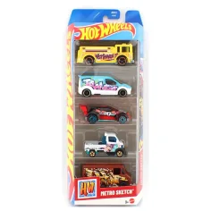 Hot Wheels Metro Sketch 5-teiliges Miniaturauto-Set 1:64 – Mattel