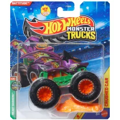 Hot Wheels Monster Trucks: Battitude lila Monster-Spielzeugauto im Maßstab 1:64 - Mattel