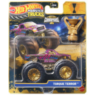 Hot Wheels Monster Trucks: Torque Terror Champion-Modellauto mit Pokal, Maßstab 1:64 – Mattel