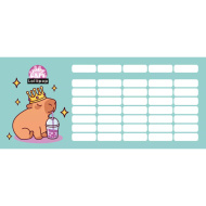 ICO: Lizzysuli Lollipop Capybara mit Capybara-Motiv – Stundenplan auf einem Blatt, zweiseitig bedruckt