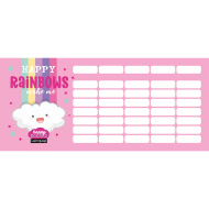 ICO: Lizzysuli Lollipop Rainbow, mit Regenbogenmuster, Stundenplan auf einem Blatt, beidseitig bedruckt, 17,8 x 7,7 cm