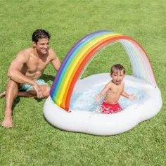 Intex: Aufblasbares Babybecken Regenbogenwolke 142x119x84cm Bild 2
