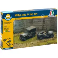 Italeri 1/72 Willys Jeep 1/4 Ton 4x4 Militärfahrzeuge 2er Modellbausatz