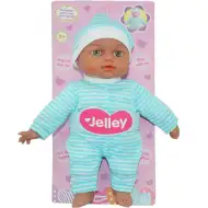 Jelley Puppe im blau gestreiften Kleid 25cm