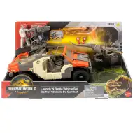 Jurassic World: Wiedergeburt Kampf-Fahrzeug-Set mit Abschussvorrichtung und Velociraptor – Mattel
