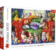 Kätzchen auf dem Sofa 1500-teilige Puzzle - Trefl
