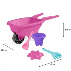 Kleiner Sandkasten-Schubkarre in Rosa mit Zubehör - Wader Bild 2