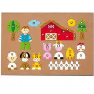 Korktafel mit Tierfiguren Spielset - Woodyland