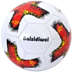 Kunstleder-Fußball mit buntem Kreuzmuster, 23 cm Bild 2